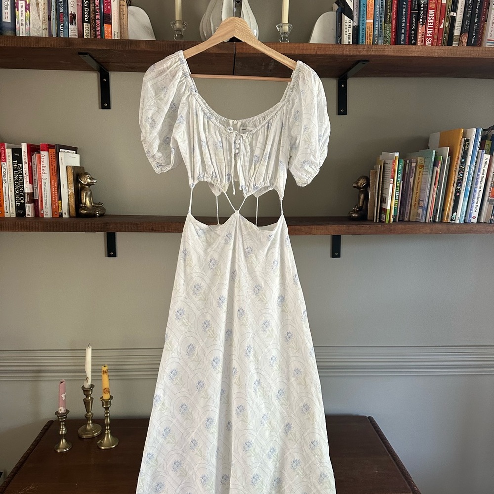 Sabo Skirt Light Blue Patterned Backless Dress